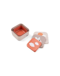 Set di 3 Contenitori Merenda - Happy Clouds - Cipria