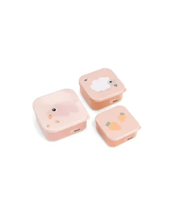 Set di 3 Contenitori Merenda - Tiny Farm - Cipria