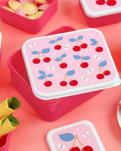 Set di Contenitori Porta Pranzo e Porta Merenda - Ciliegie