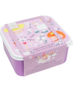 Set di Contenitori Porta Pranzo e Porta Merenda - Principesse