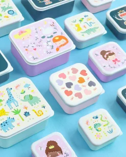 Set di Contenitori Porta Pranzo e Porta Merenda - Principesse