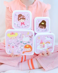 Set di Contenitori Porta Pranzo e Porta Merenda - Principesse