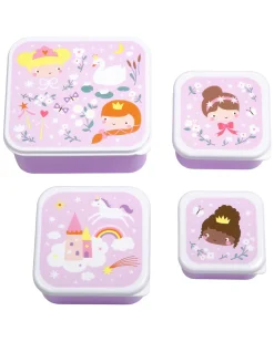 Set di Contenitori Porta Pranzo e Porta Merenda - Principesse