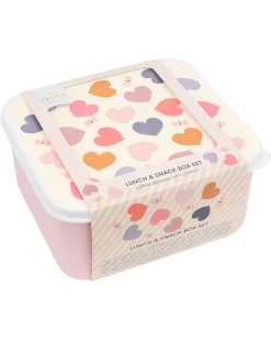 Set di Contenitori Porta Pranzo e Porta Merenda - Cuori