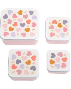 Set di Contenitori Porta Pranzo e Porta Merenda - Cuori