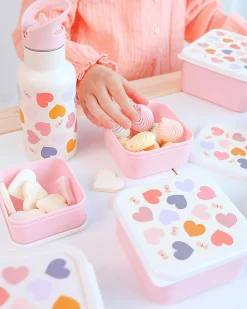 Set di Contenitori Porta Pranzo e Porta Merenda - Cuori