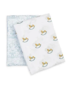 Set di 2 Copertine Swaddle 100 x 100 cm - Cavallo a Dondolo/Toile - 100% mussola di cotone