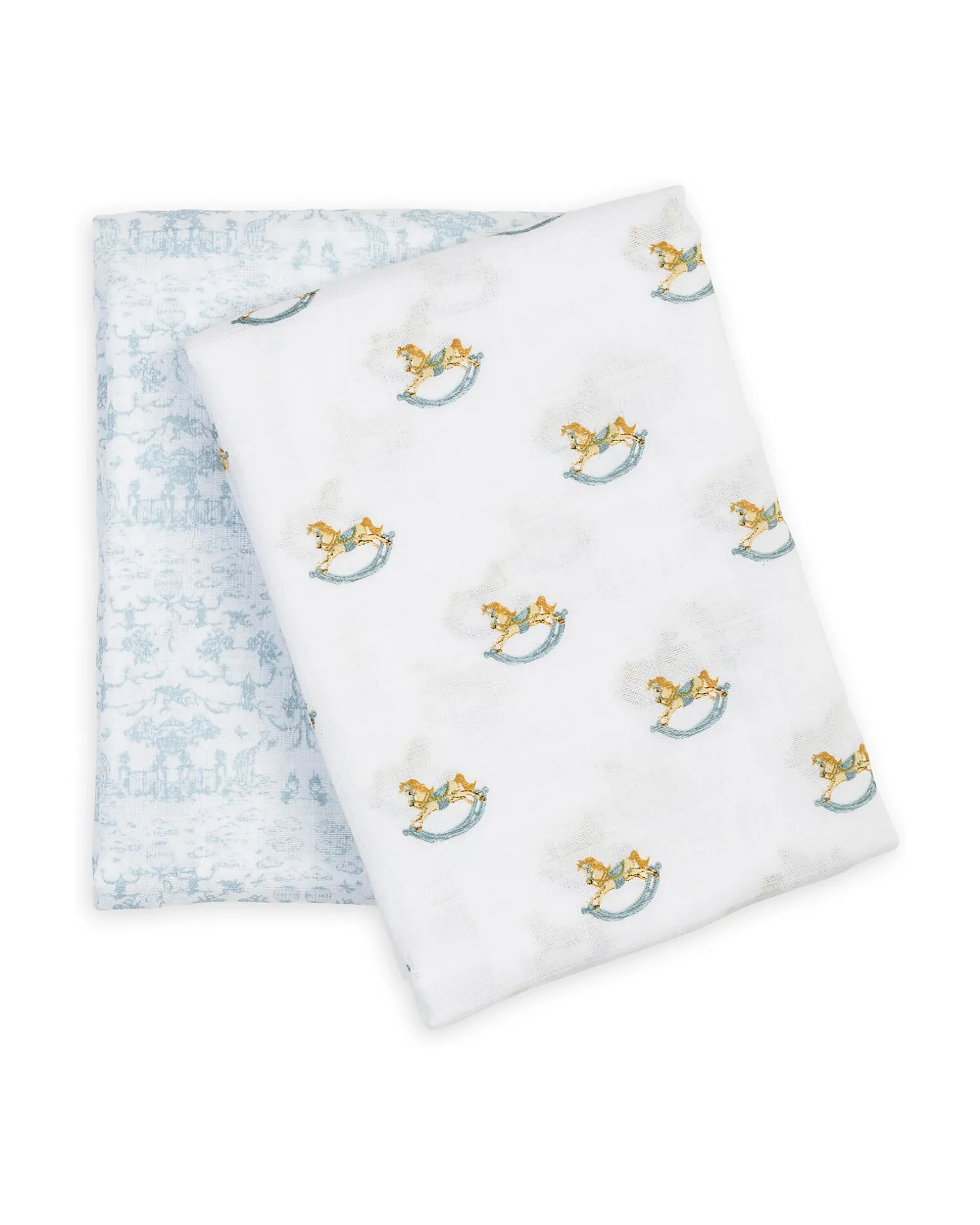 Set di 2 Copertine Swaddle 100 x 100 cm - Cavallo a Dondolo/Toile - 100% mussola di cotone