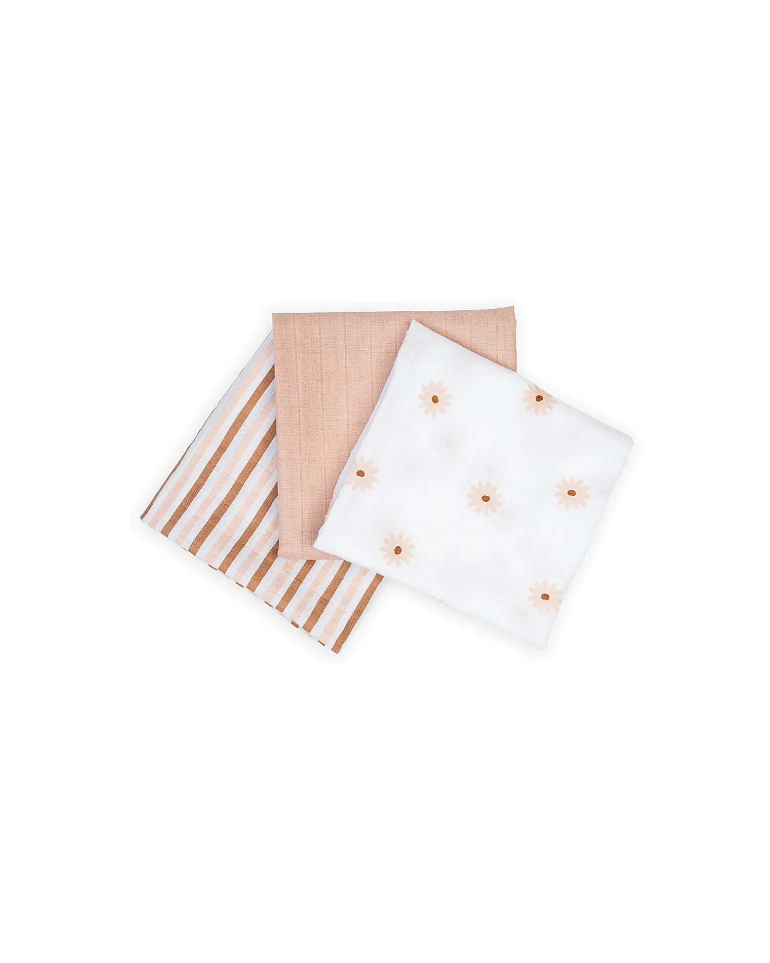 Set di 3 Copertine Swaddle 69 x 69 cm - Margherite - 100% mussola di cotone