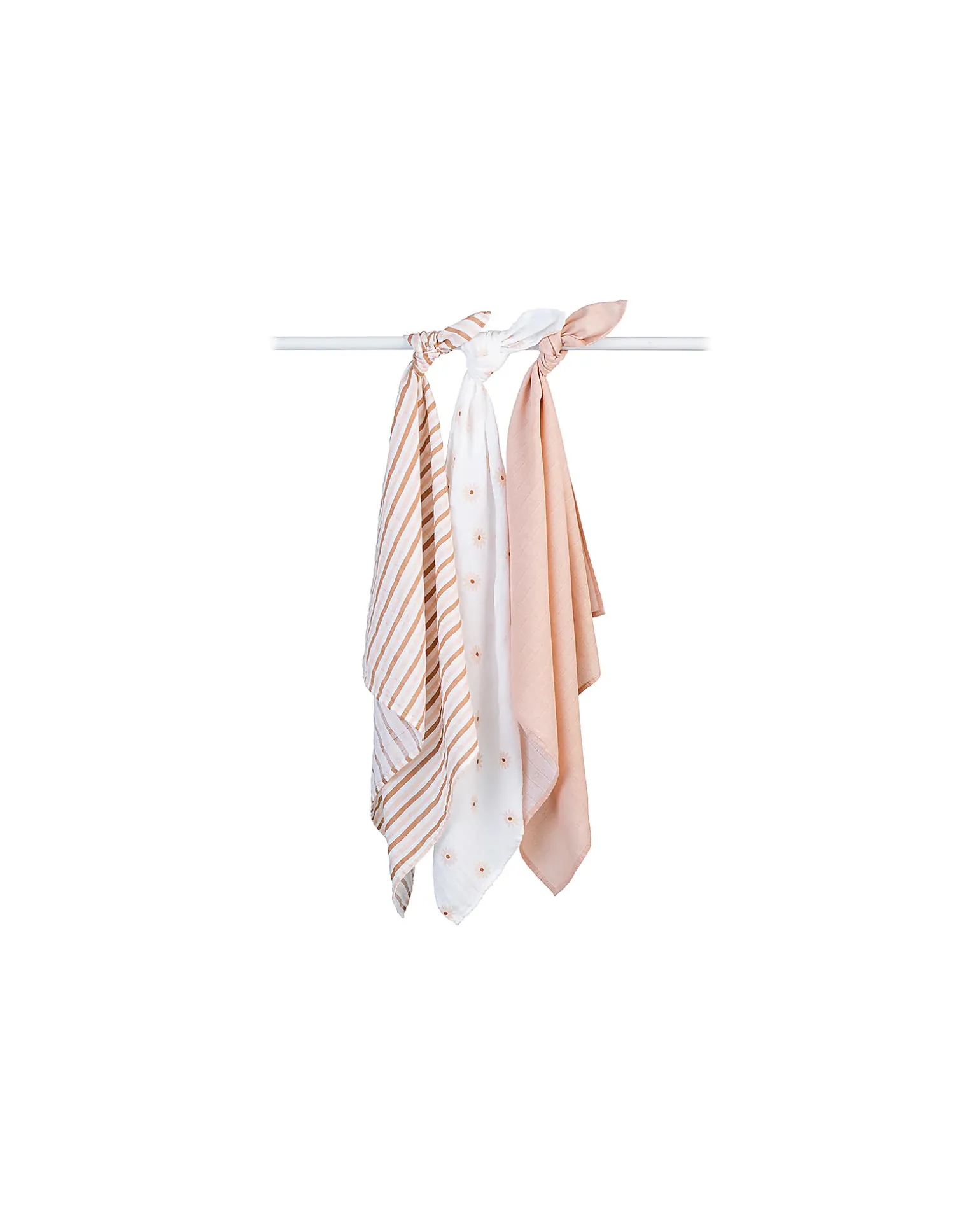 Set di 3 Copertine Swaddle 69 x 69 cm - Margherite - 100% mussola di cotone