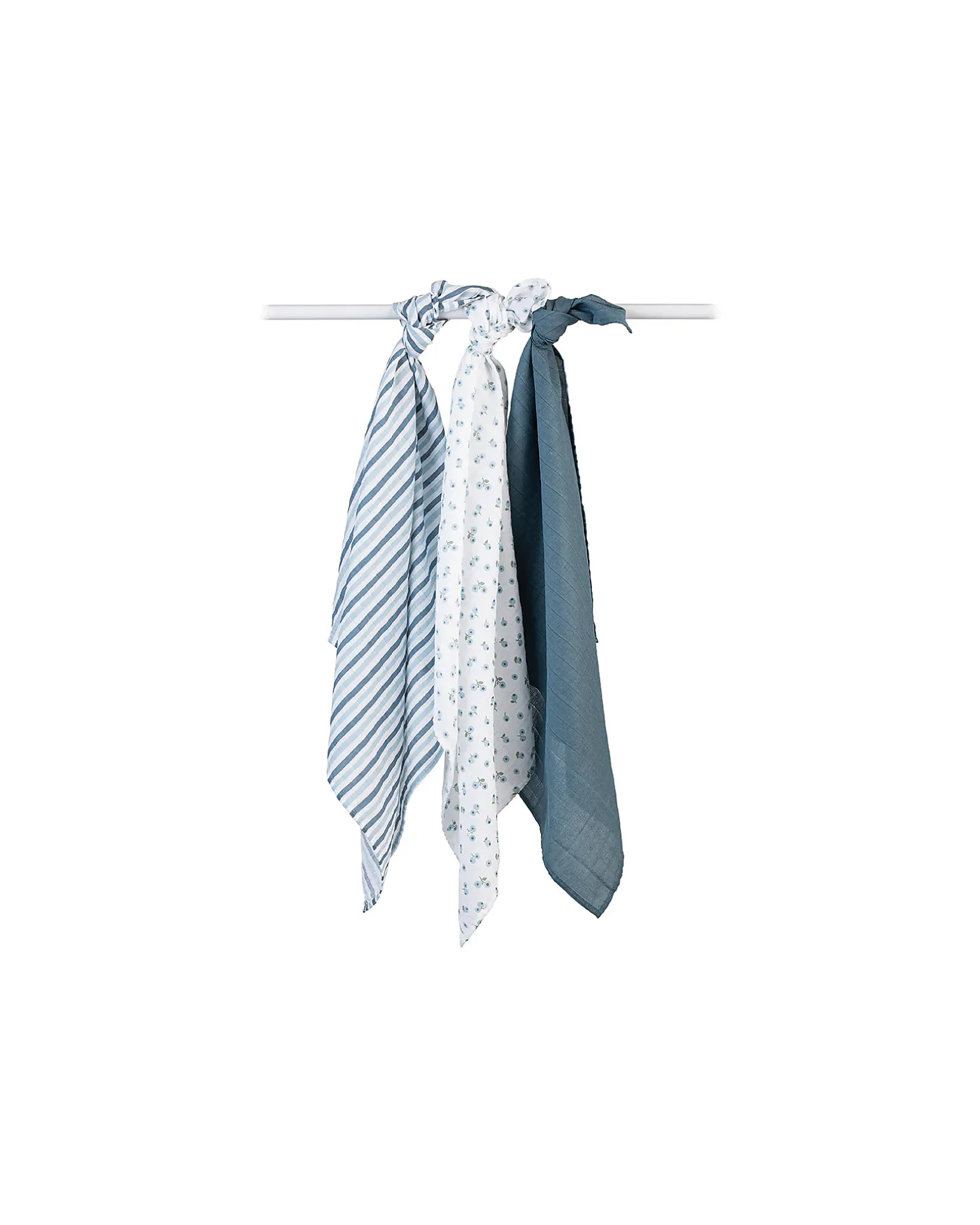 Set di 3 Copertine Swaddle 69 x 69 cm - Mirtilli - 100% mussola di cotone