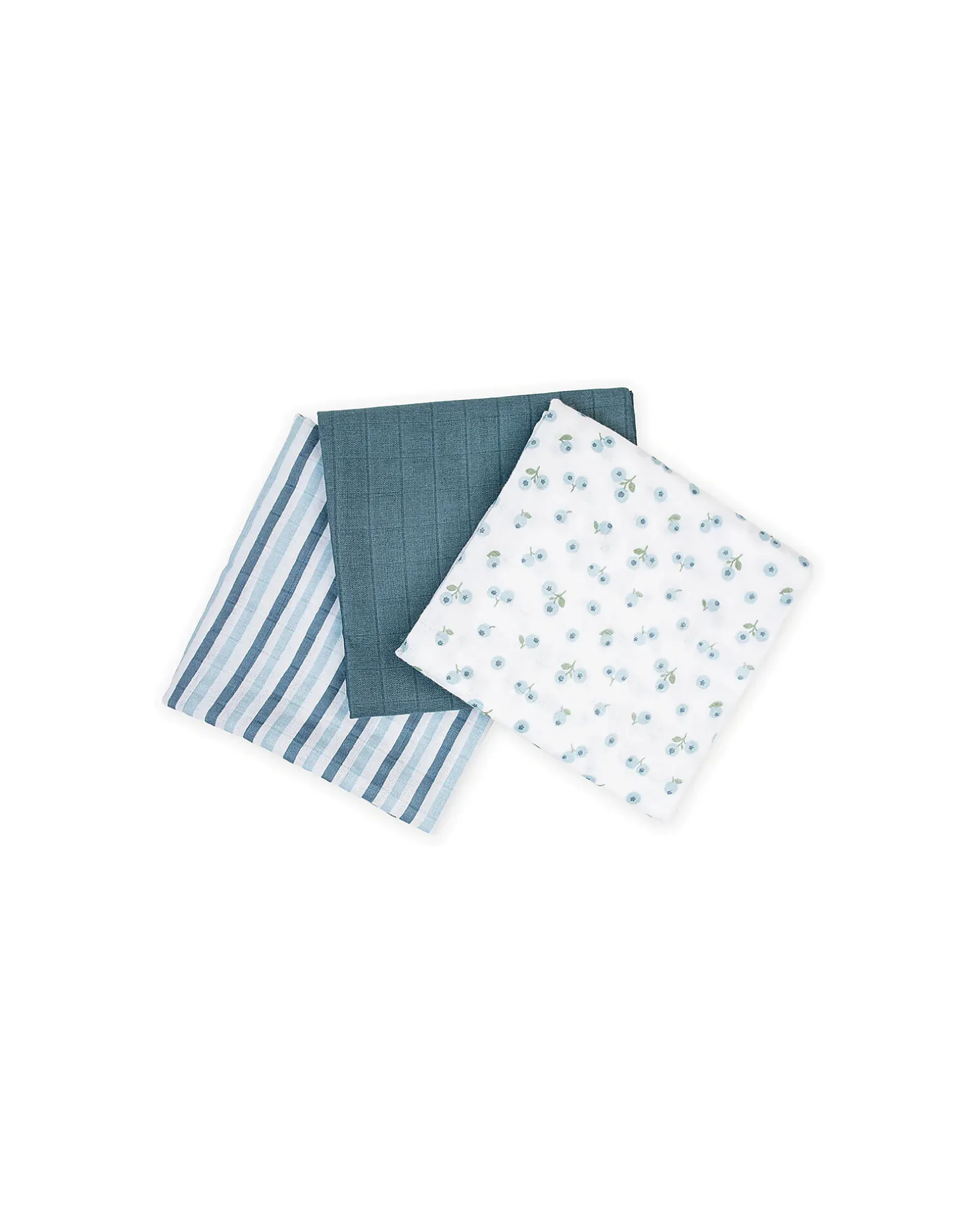 Set di 3 Copertine Swaddle 69 x 69 cm - Mirtilli - 100% mussola di cotone