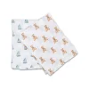 Set di 2 Copertine Swaddle 100 x 100 cm - Orsetto Vintage/Barca a Vela - 100% mussola di cotone