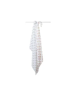 Set di 2 Copertine Swaddle 100 x 100 cm - Orsetto Vintage/Barca a Vela - 100% mussola di cotone