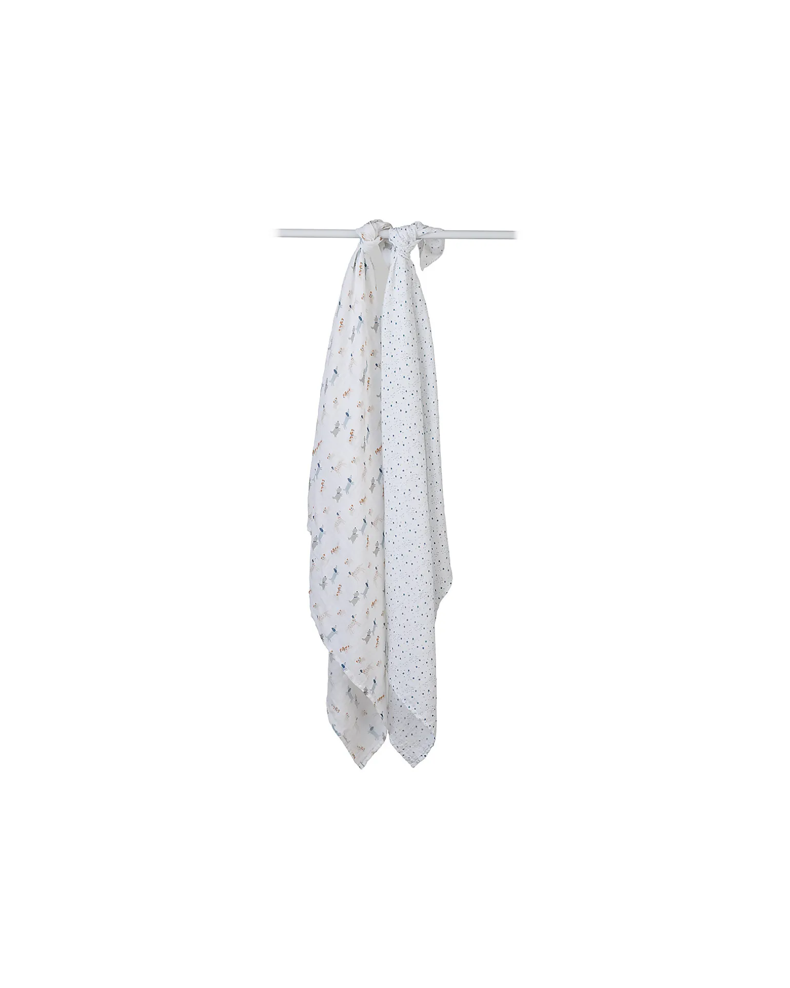 Set di 2 Copertine Swaddle 100 x 100 cm - Puppy Dog/Stars - 100% mussola di cotone