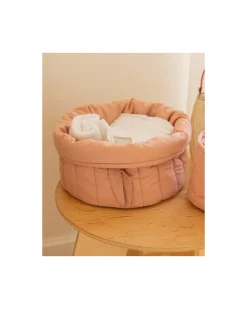 Set di due Cestini Trapuntati - Vintage Nude - 100% Cotone Organico GOTS - Bamboo Collection - Diametro 20 x 30 cm e 15 x 15 cm