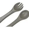 Set Forchetta e Cucchiaio - Grigio Olivastro - Silicone