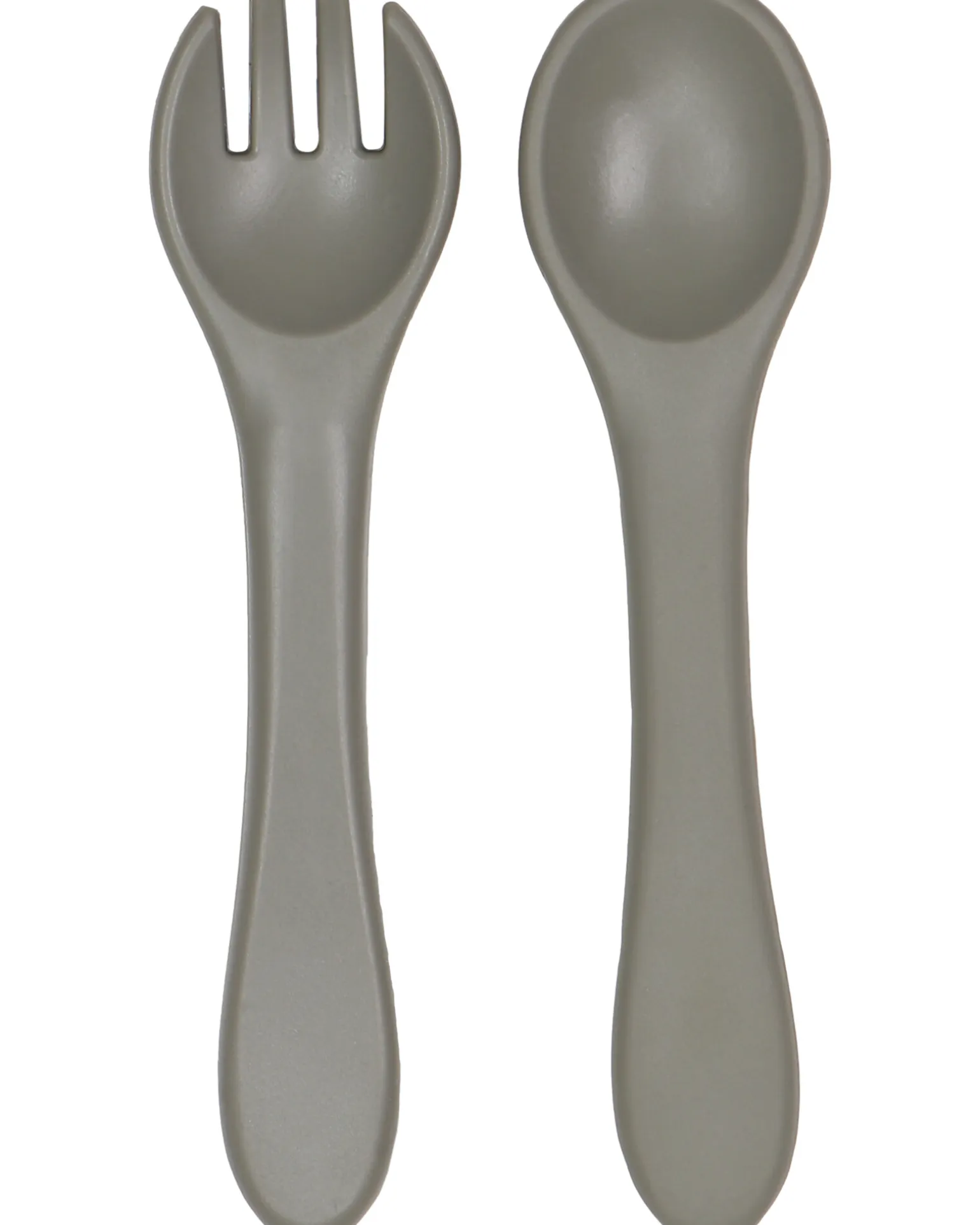 Set Forchetta e Cucchiaio - Grigio Olivastro - Silicone