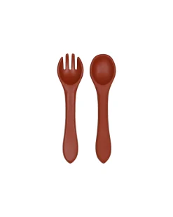 Set Forchetta e Cucchiaio - Ruggine - Silicone