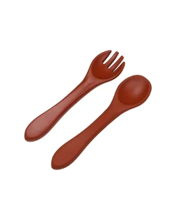 Set Forchetta e Cucchiaio - Ruggine - Silicone