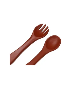 Set Forchetta e Cucchiaio - Ruggine - Silicone