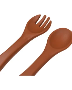 Set Forchetta e Cucchiaio - Terra di Siena - Silicone