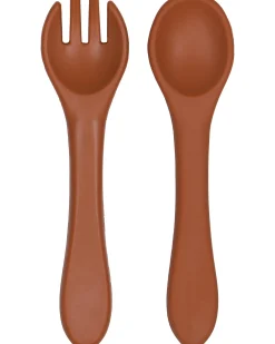 Set Forchetta e Cucchiaio - Terra di Siena - Silicone