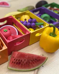 Set Frutta e Verdura da Infilare in Legno di Emu FSC - 26 Pezzi - +3 Anni