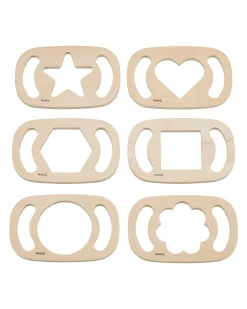 Set 6 Giochi Sensoriali in Legno di Gomma FSC - Forme Geometriche - Easy Hold - 12m+