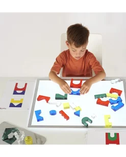 Set Gioco Sensoriale - Colour Crystal Block - 15 Carte di Ispirazione - da 3 Anni - Per Lavagna Luminosa