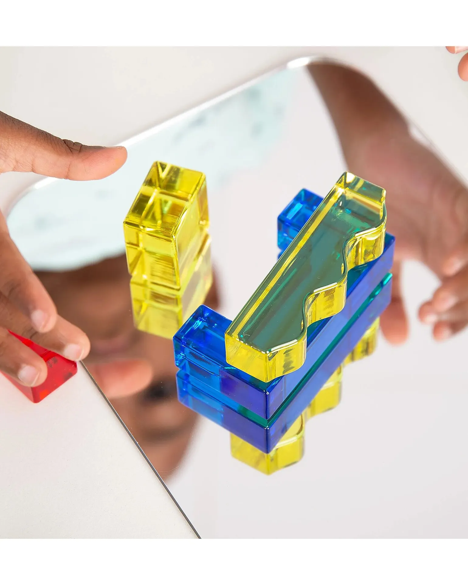 Set Gioco Sensoriale - Colour Crystal Block - 15 Carte di Ispirazione - da 3 Anni - Per Lavagna Luminosa