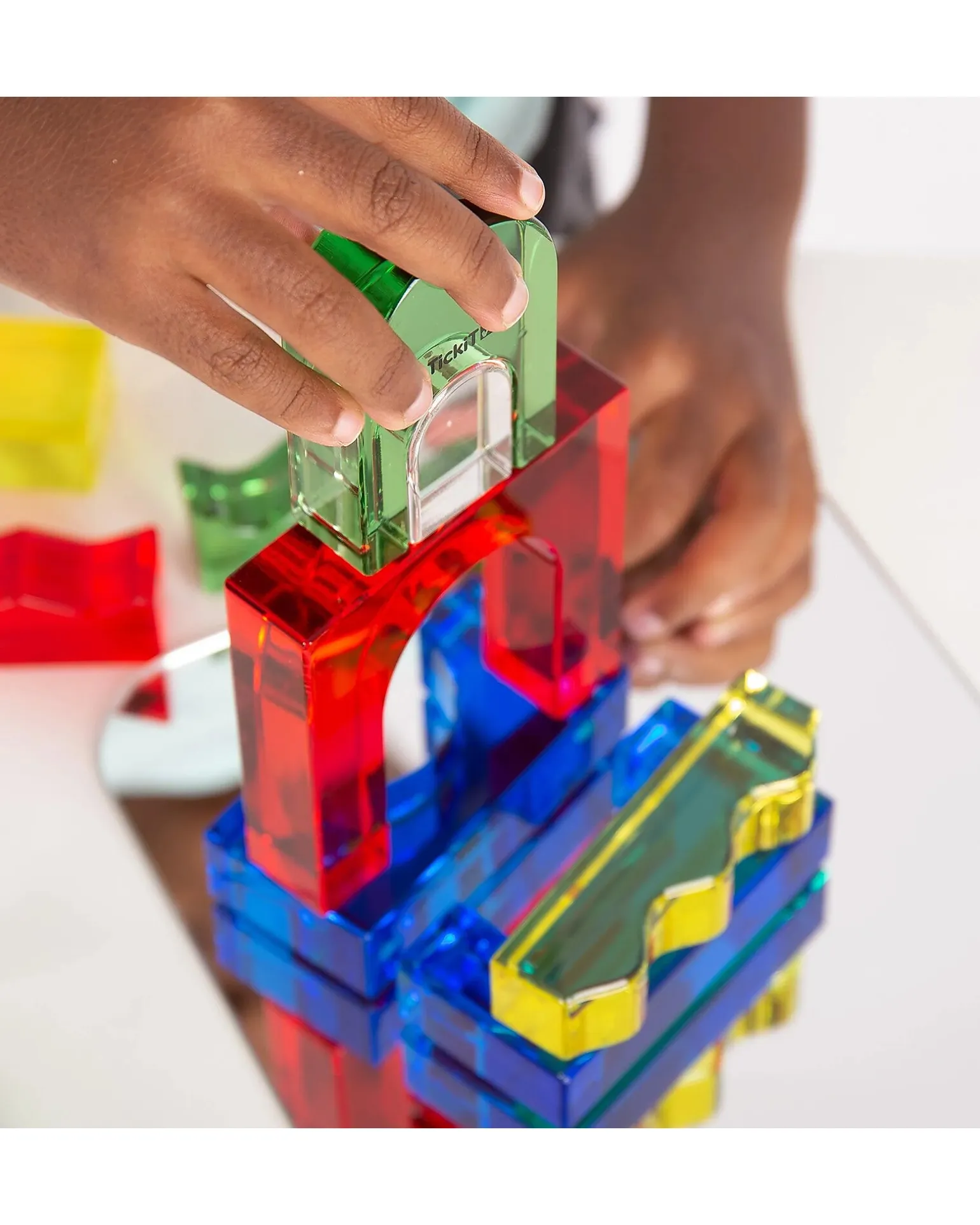 Set Gioco Sensoriale - Colour Crystal Block - 15 Carte di Ispirazione - da 3 Anni - Per Lavagna Luminosa