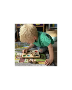 Set Gioco Sensoriale e di Abbinamento - Touch & Match Board - 12 Pedine - da 3 Anni