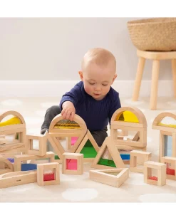 Set Gioco Sensory Blocks - 16 Blocchi e 4 Forme - in Legno - da 12 Mesi
