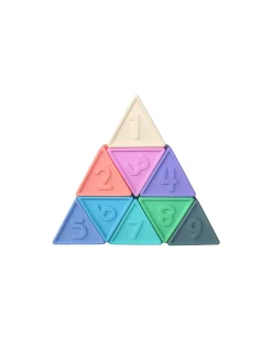 Set Gioco Triblox - 9 Tessere Triangolari - Rainbow Pastel - Silicone