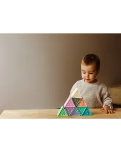 Set Gioco Triblox - 9 Tessere Triangolari - Rainbow Pastel - Silicone