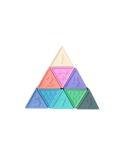 Set Gioco Triblox - 9 Tessere Triangolari - Rainbow Pastel - Silicone