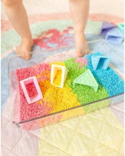 Set Gioco Triblox - 9 Tessere Triangolari - Rainbow Pastel - Silicone
