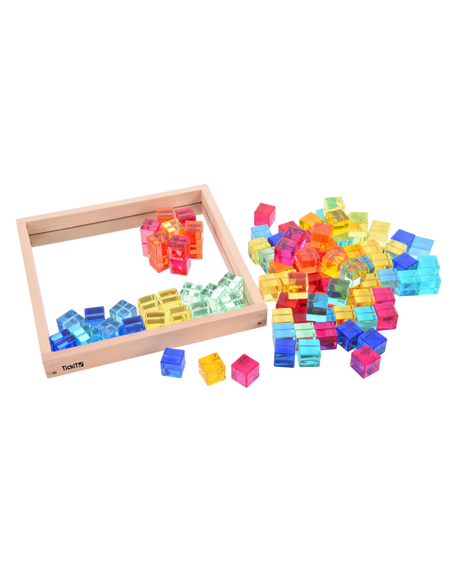 Set Gioco Vassoio con Specchio e Gemme - 100 Pezzi - dai 3 Anni - Per Lavagna Luminosa