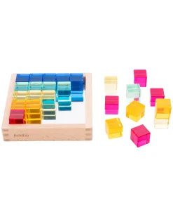 Set Gioco Vassoio con Specchio e Gemme - 25 Pezzi - dai 3 Anni - Per Lavagna Luminosa