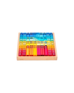 Set Gioco Vassoio con Specchio e Gemme in Sette Forme Diverse - 72 Pezzi - dai 3 Anni - Per Lavagna Luminosa