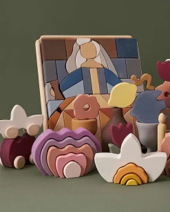 Set in Legno da Costruzione e Puzzle - Infante - Fatto a Mano