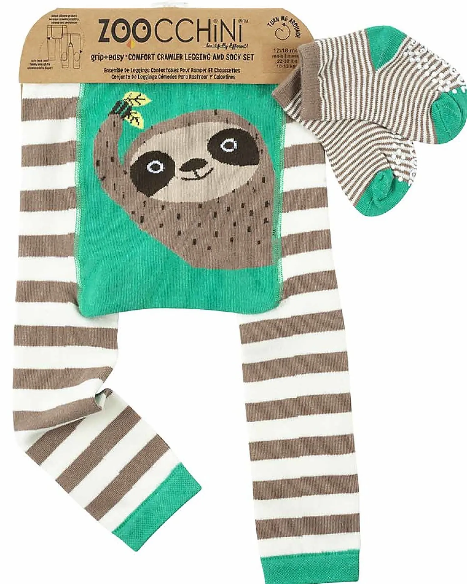 Set Leggings e Calzini Antiscivolo Silas il Bradipo Grip+Easy