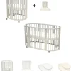 Set Lettino Sleepi Mini Bianco con Estensione fino a 5 Anni - Include Materassi e Lenzuoli