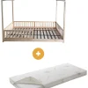 Set 2: Letto Montessori Evolutivo Evi 140x70cm + Materasso 11 cm Aloe Vera