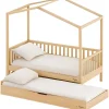 Set 3: Letto Montessori Evolutivo Evi 200x90cm + Letto/Cassetto + Materasso 12 cm Aloe Vera