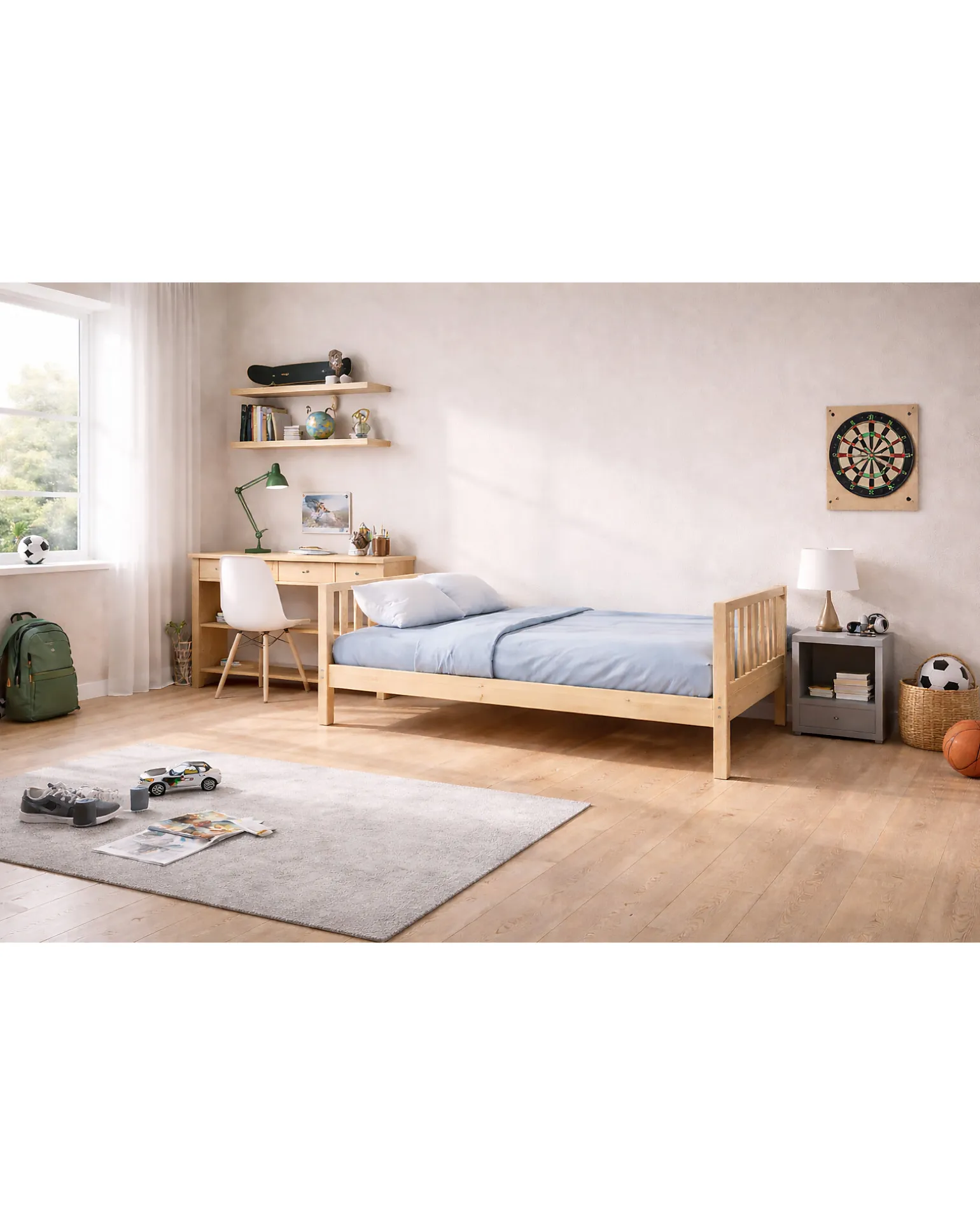 Set 2: Letto Montessori Evolutivo Evi 200x90cm + Materasso 14 cm Antiacaro