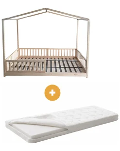 Set 2: Letto Montessori Evolutivo Evi 200x90cm + Materasso 14 cm Antiacaro