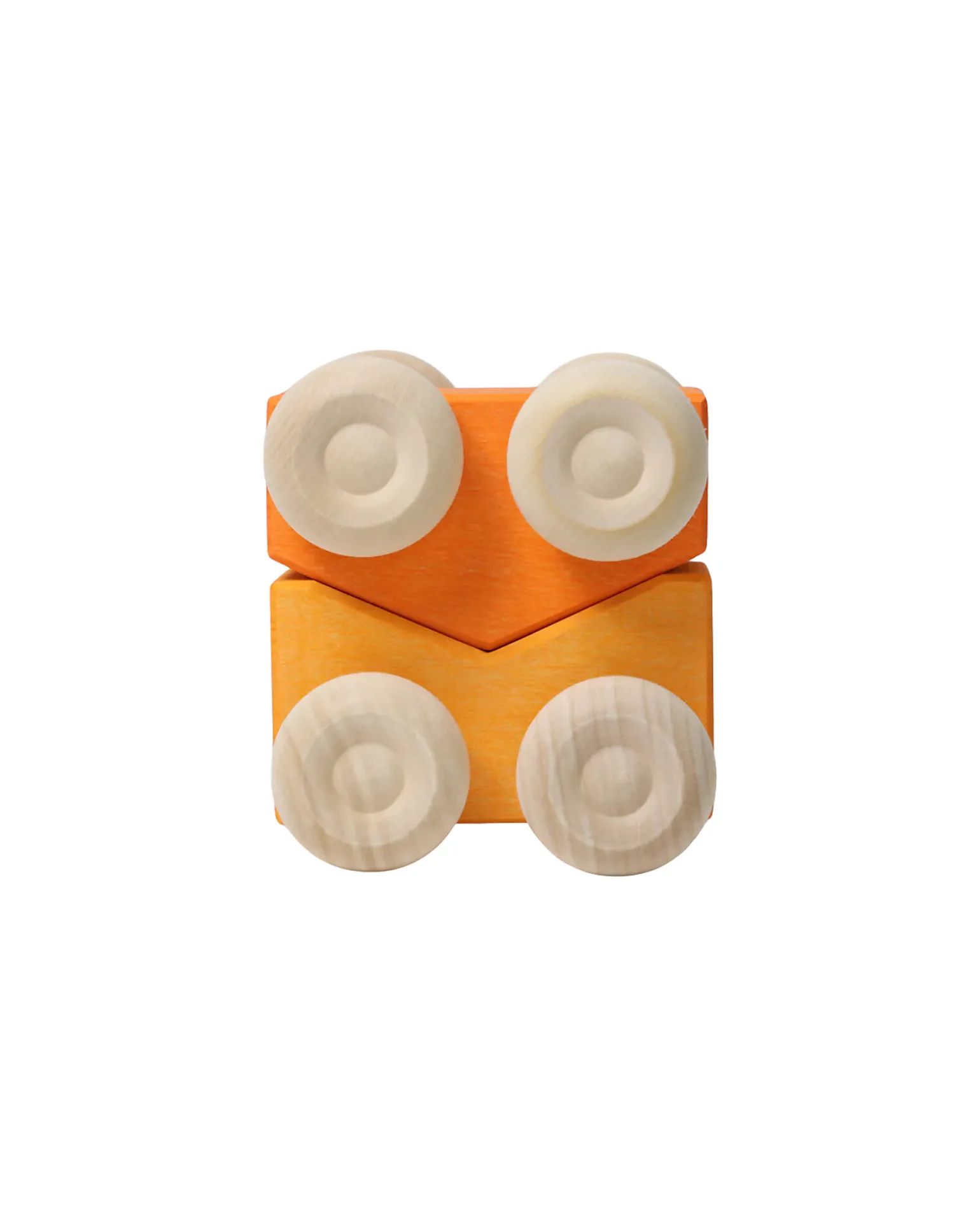 Set 2 Macchinine Impilabili - Arancio - Legno di Acero - 0+ anni