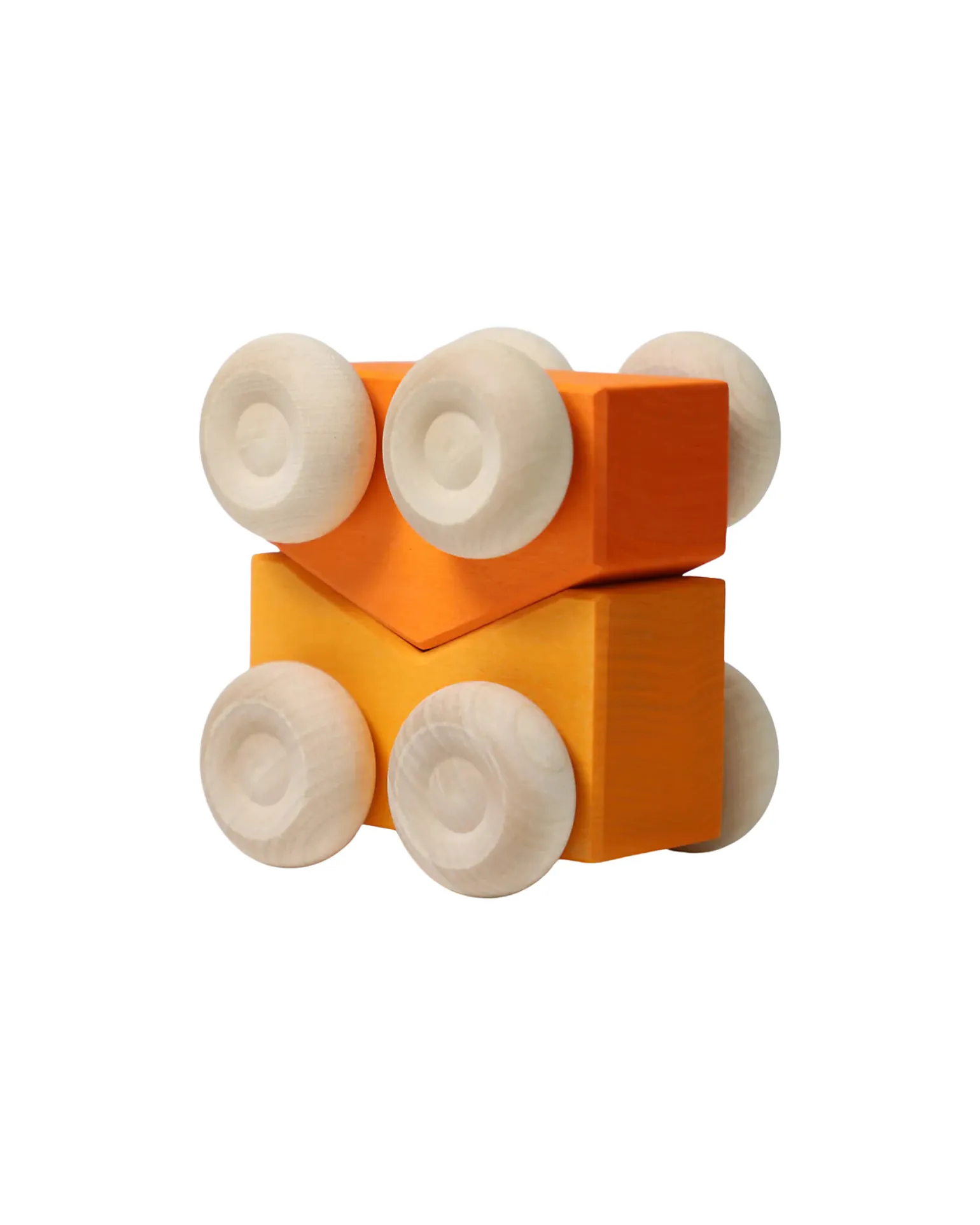 Set 2 Macchinine Impilabili - Arancio - Legno di Acero - 0+ anni